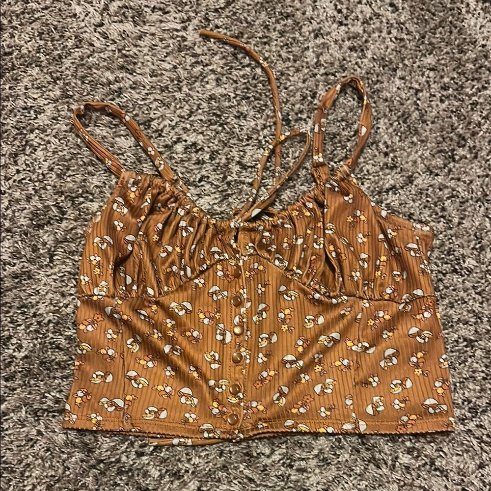 Urban Outfitters Brown Ruched Camisole
